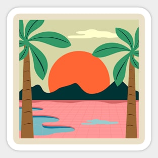 Pink Island Sticker